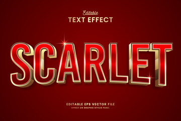 decorative scarlet editable text effect vector design