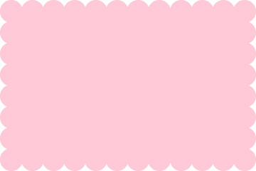  Pink scallop frame borders for text, blank notepad cut out for writing space, png transparent.