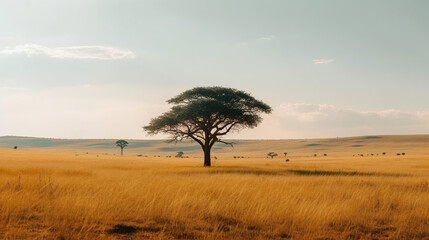 Africa Landscape, Generative AI, Illustration