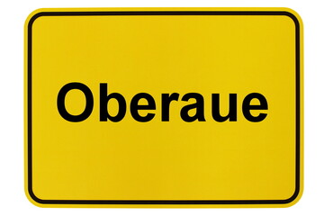 Illustration eines Ortsschildes der Gemeinde Oberaue in Brandenburg