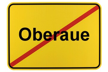 Illustration eines Ortsschildes der Gemeinde Oberaue in Brandenburg