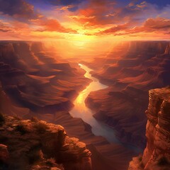 serene sunset over the Grand Canyon.
