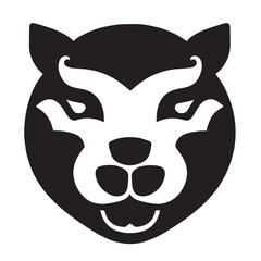 animal head vector black and white