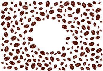 Coffee beans on a white background. Coffee background.