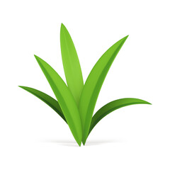 Lush green grass bio ecology environment organic botanical blossom 3d icon realistic vector