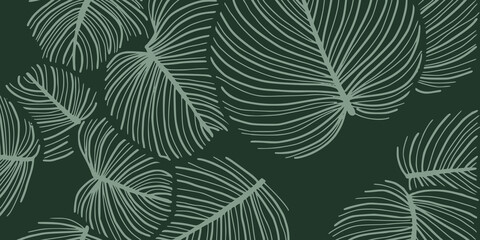 Fototapeta na wymiar Luxury Gold palm leaves wallpaper. Tropical leaf background design for wall arts, prints,fabric, pattern and cover. vector illustration.