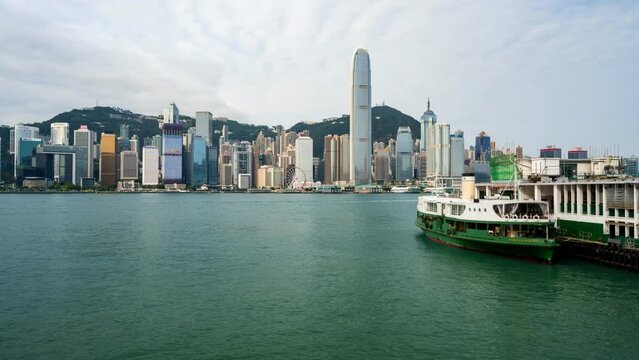 time elapse of Tsim Sha Tsui harbor in Hongkong