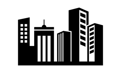 Obraz premium city building silhouette vector illustration