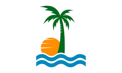 Fototapeta na wymiar holiday beach resort vector logo