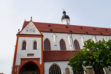 catholic church Mariä Himmelfahrt in the old historic Bavarian town Landsberg on Lech (Landsberg...
