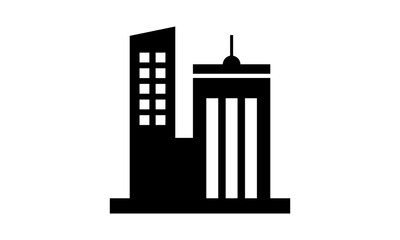 silhouette building vector logo