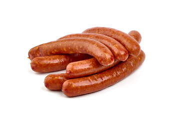 Spanish Merguez Sausages, isolated on white Background.