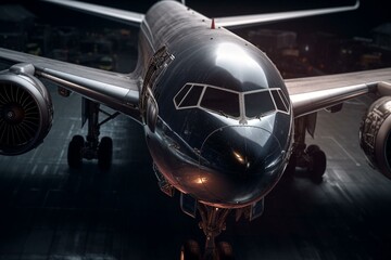 A 3D rendered aircraft with wings and jet engine, perfect for aviation enthusiasts. AI-generated. Generative AI