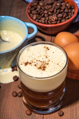  Vietnamese Egg Coffee. Paleo, Dairy-free keto coffee latte drink with sweet sugared Whipped yolks