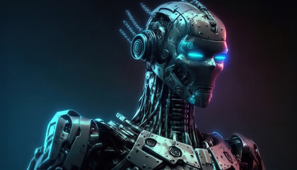 Obraz na płótnie Canvas artificial intelligence futuristic robot Ai Geneated Image