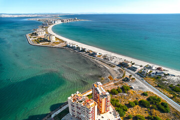 Spit of the spanish town of La Manga del Mar Menor. Murcia. Spain