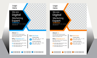 modern brochure flyer design template, poster report leaflets presentation book cover brochure pamphlet annual, a4 print layout with colorful blue color vector illustration