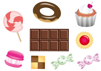 お菓子のイラストセット