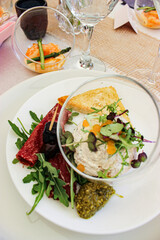 Gourmet menu starter course 