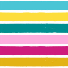 Vector striped summer pattern. Paint Lines Seamless background. Colorful brush strokes. Bright stripes watercolor lines