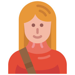 female student flat icon
