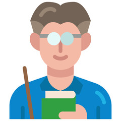 male teacher flat icon