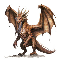 Majestic Avian Dragon with Beautiful Feathers, Powerful Build, and Transparent Background AI generated
