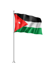 Jordanian flag isolated on white