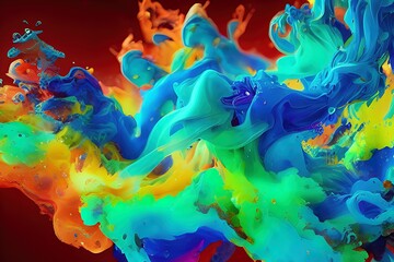 Fototapeta na wymiar Abstract colorful liquid background illustration, Ai generative