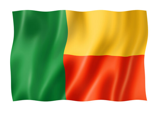Benin flag isolated on white