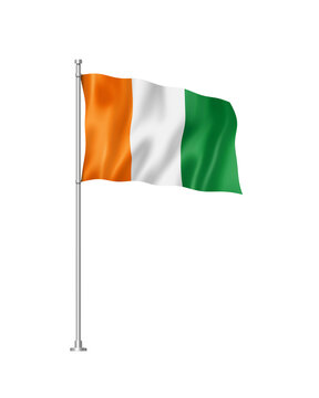 Ivorian flag isolated on white