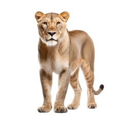 Fototapeta na wymiar lioness on a transparant background, PNG, Generative Ai