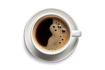 The Perfect Start: Aromatic Coffee Beans in an Isolated Cup, generative ai