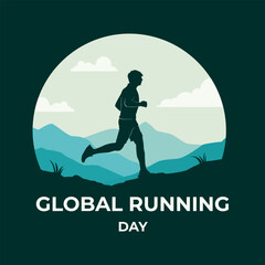 Global Running Day Vector Illustration. Sport Running template for poster, banner, card, social media post, etc