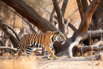 Obraz na płótnie Canvas Male tigers in natural habitat . made with Generative AI