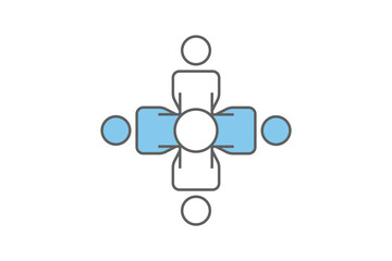 Business collaborate icon. people, teamwork. Two tone icon style design. Simple vector design editable. EPS 10 and SVG files