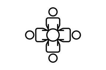 Business collaborate icon. people, teamwork. Line icon style design. Simple vector design editable. EPS 10 and SVG files