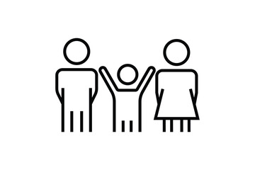 Family icon. father, mother, child. Line icon style design. Simple vector design editable. EPS 10 and SVG files