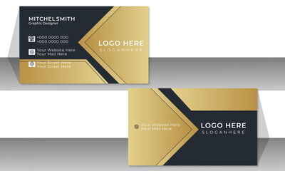 Modern Creative Double Sided Business Card Design With Vector Illustration
