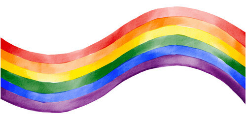 Rainbow  flag watercolor brush background.LGBT  Pride month texture concept. Vector illustration