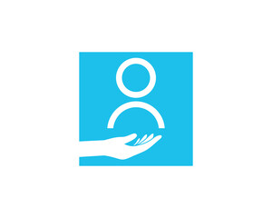 Helping people logo illustration. Medical health care icon