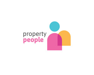 Real estate property logo with people concept
