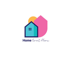 Modern home property logo illustration. Real estate logo concept