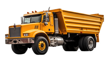 Dump truck isolated on transparent background. Generative AI