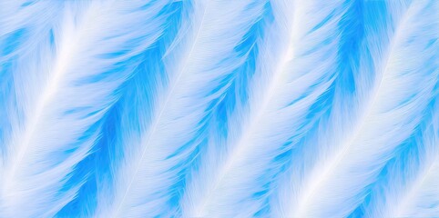 Fototapeta na wymiar Fluffy white feathers on a blue background.