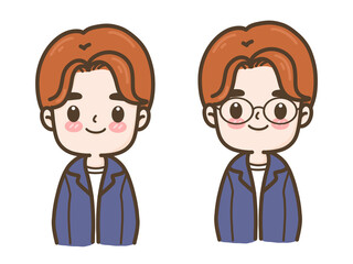 illustration of a person. Cartoon drawing a man on white background.