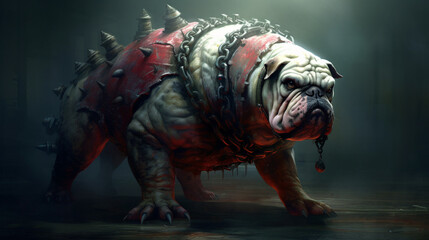 Fototapeta premium A painting of a bulldog