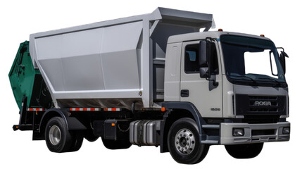 Fototapeta premium Refuse truck isolated on transparent background. Generative AI