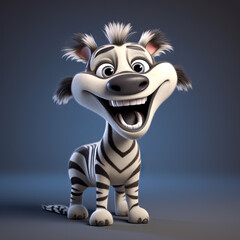 Baby zebra illustration 3D