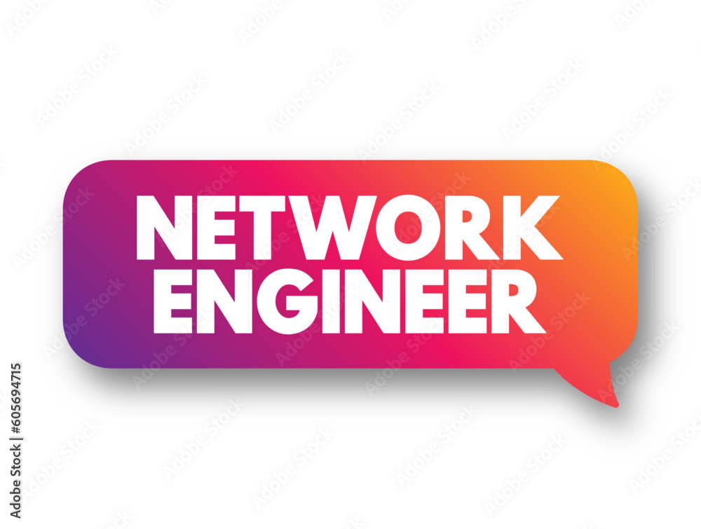Poster network engineer - set up, develop and maintain computer network within an organisation, text concep